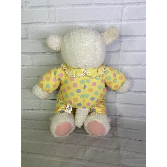 Vintage Plush Creations Lamb Sheep With Slippers Plush Stuffed Animal Polka Dots - Picture 6 of 9